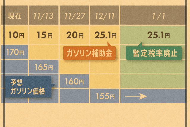 ガソリン税の暫定税率廃止！